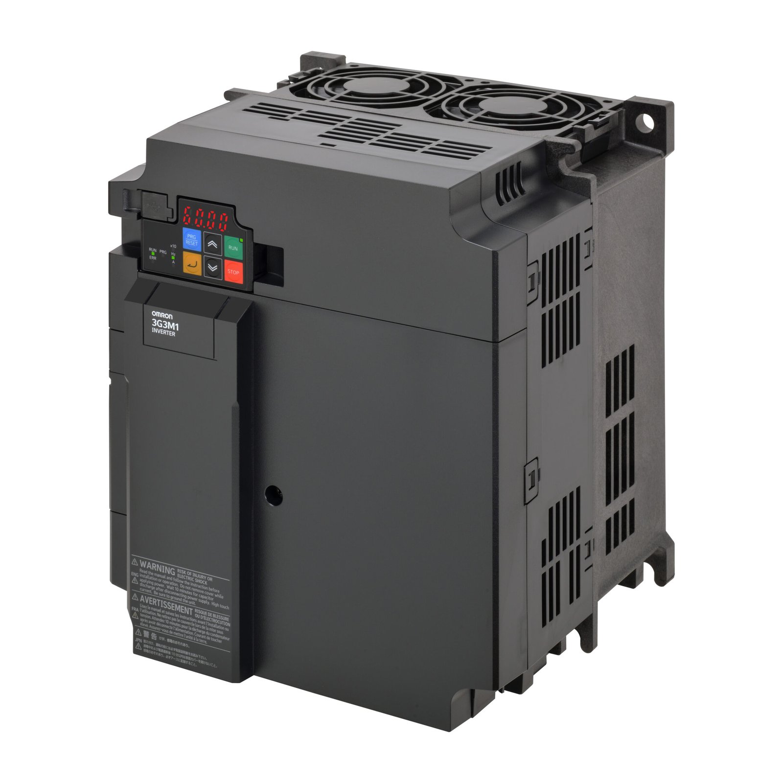 3G3M1-A4150 VFD 3G3M1-A4110 - M1 AC Drive, 11/15 kW (HD/ND), 24/31 A (HD/ND), 400 VAC, 3~ input, OLV/CLV control, STO (wired), max. output freq. 590 Hz - Image 1