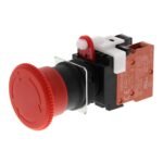 Emergency stop switch, screw terminal, non-illuminated, 40 mm dia, push-lock/turn-reset, 1NC + 1NO