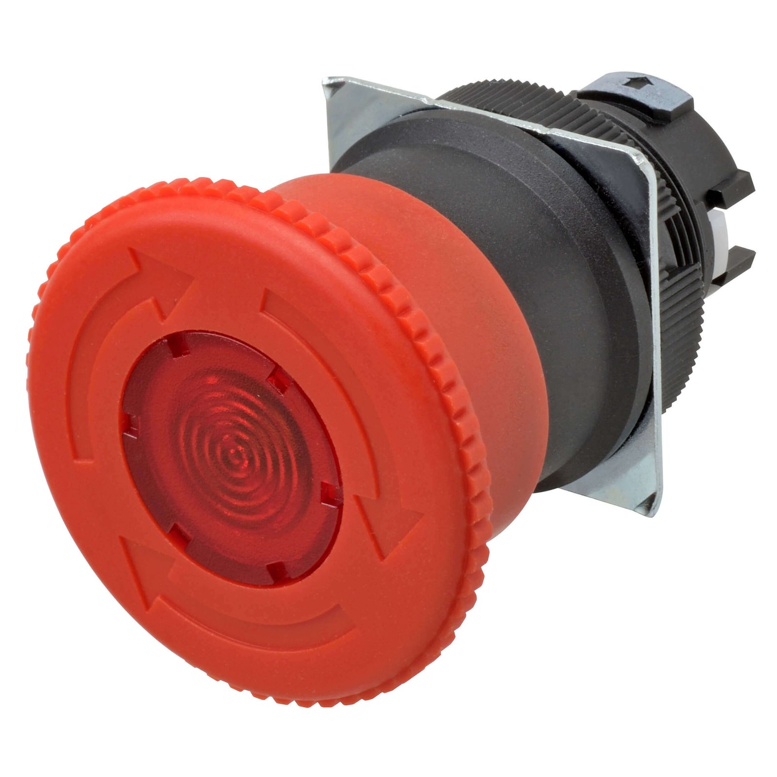 A22NE-M-L Emergency stop switch, illuminated, 40mm dia, push-lock/turn-reset, IP65 - Image 1
