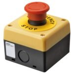 E-Stop, push-in, 1NC, 40-dia. head Medium Turn-reset. with integrated control box