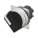 Selector A22NZ Ø22, 2 position, NON-Lighted, bezel brushed metal, MANUAL, COLOR BLACK