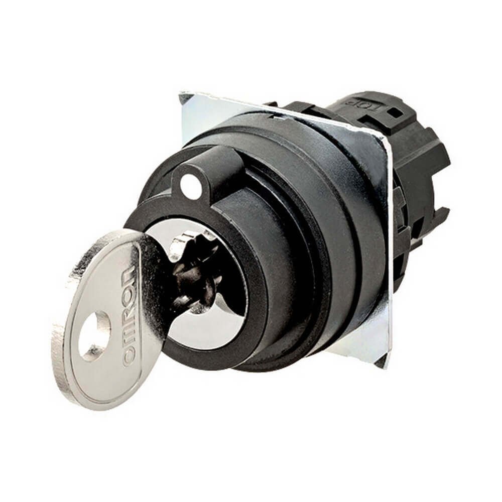 A22NZ-3Bx-01xx Selector A22NZ Ø22, Key type S, 3 position, bezel plastic, MANUAL, RELEASE position ALL - Image 1