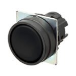 Pushbutton A22NZ 22 dia., bezel plastic, flat, momentary, cap color opaque black