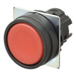Pushbutton A22NZ 22 dia., bezel plastic, flat, momentary, cap color opaque red