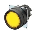 Pushbutton A22NZ Ø22, bezel plastic, FLAT, MOMENTARY, CAP COLOR Transparent YELLOW, LIGHTED