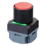 Wireless Full guard button, dia. 34.4 mm,  EU frequency 868.3 MHz, Button/flange colors red-black