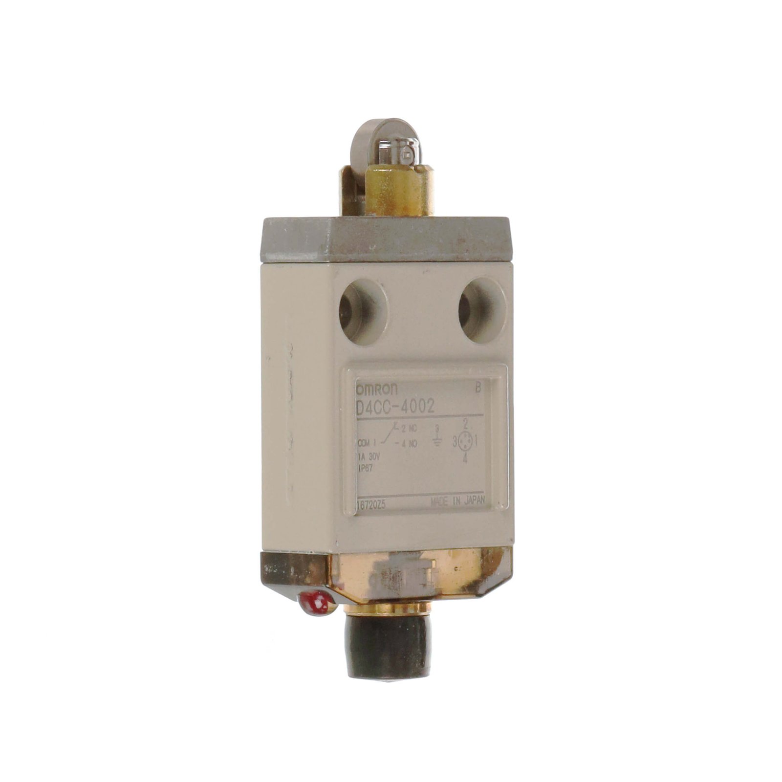 D4CC-4002 Compact limit switch, connector type, 1 A 30 VDC, roller plunger - Image 1