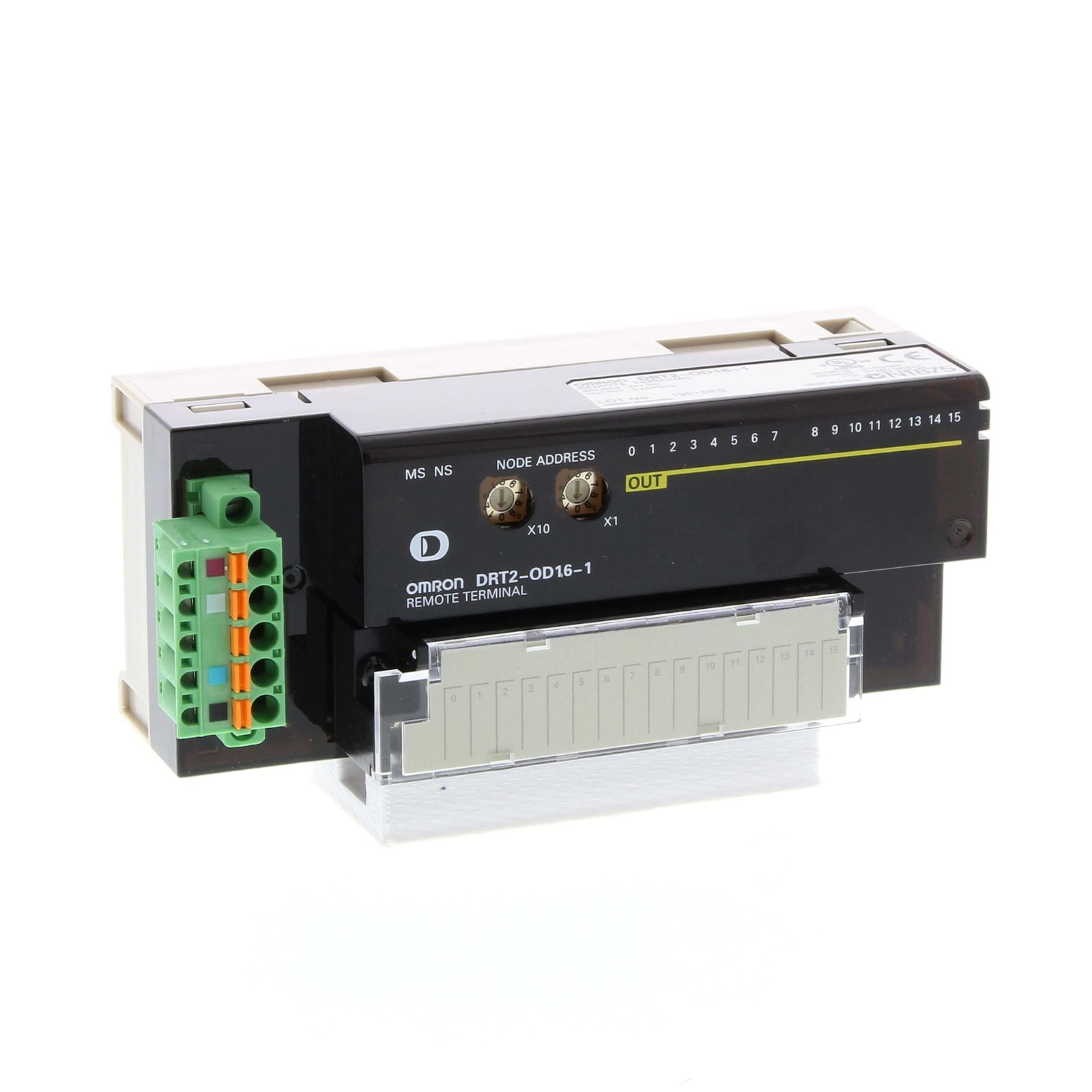 DRT2-OD16-1 DeviceNet digital output unit, 16 x transistor outputs 0.5 A, 24 VDC, PNP, screw terminal block - Image 1