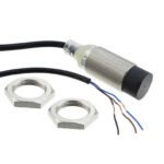 Proximity sensor, inductive, nickel-brass, short body, M18, unshielded, 16 mm, DC, 3-wire, PNP NO, 2 m cable