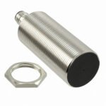 Proximity sensor, inductive, nickel-brass, long body, M30,shielded, 15 mm, DC, 3-wire, PNP-NC, M12 plug-in
