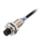 Proximity sensor, inductive, brass-nickel, M12, non-shielded, 10 mm, NO, 2 m cable, DC 2-wire, no polarity