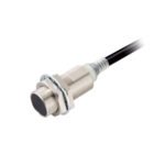 Proximity sensor, inductive, brass-nickel, M18, shielded, 5 mm, NO, 2 m cable, DC 2-wire