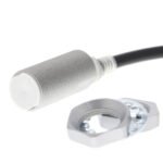 Proximity sensor, inductive, brass-nickel, Spatter-coating, M18, shielded, 11 mm, NO, 2 m cable, DC 2-wire, no polarity