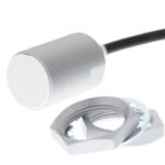 Proximity sensor, inductive, brass-nickel, Spatter-coating, M30, shielded, 20 mm, NO, 2 m cable, DC 2-wire, no polarity