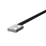 Fiber optic sensor head, diffuse, square, top-view, R1 flexible fiber, 2 m cable