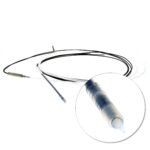 Fiber optic sensor head, diffuse, cylindrical axial, diameter 6 mm, liquid level detection by contact, unbendable section 150 mm, R25 heat...