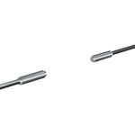 Fiber optic sensor head, through-beam, M4 cylindrical axial, R35 heat resistant fiber, up to 150ºC, 2 m cable