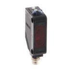 Photoelectric sensor, rectangular housing, red LED, diffuse, 100 mm, PNP, Light-ON/Dark-ON, M8 4-pin connector