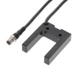Photoelectric sensor, slot housing, infrared LED, single through-beam, 25 mm, PNP, Light-ON/Dark-ON, M8 pigtail connector 4-pin, 0.3 m