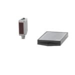 Photoelectric sensor, rectangular housing, stainless steel, red LED, retro-reflective, transparent object, 500 mm, with teach-button, reflector...