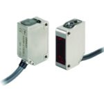 Photoelectric sensor, rectangular housing, stainless steel, oil-resistant, infrared LED, through-beam, 15 m, PNP, Light-ON/Dark-ON, 2 m cable