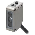 Registration mark sensor, rectangular housing, stainless steel, white LED, diffuse, 12 ± 2 mm, with teach-button, PNP, Light-ON/Dark-ON, 2 m cable