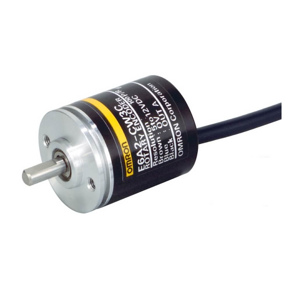 E6A2-CW3C-100PR-x Encoder, incremental, 200 ppr, 12 to 24 VDC, NPN open collector, 0.5 m cable - Image 1