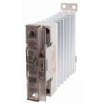 Solid state relay, 1 phase, 15A 100-240 VAC, with heat sink, DIN rail mount