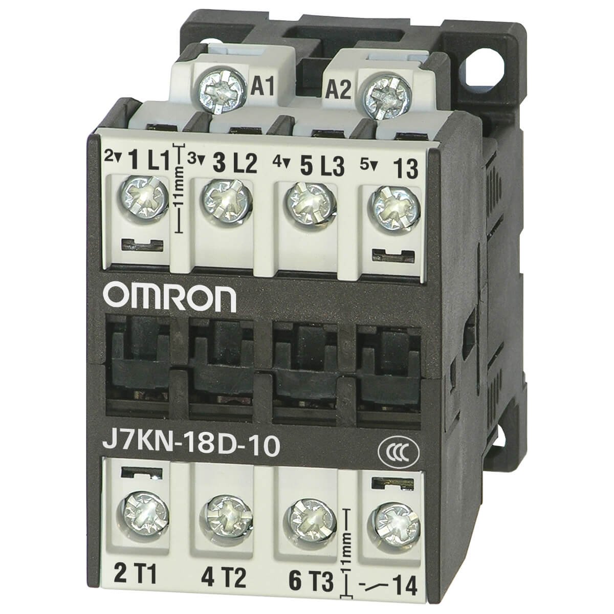 J7KN-18D-10 Contactor, 3-pole, 7.5 kW; 18 A AC3 (380-415 VAC) + 1 NO aux., 24 VDC - Image 1