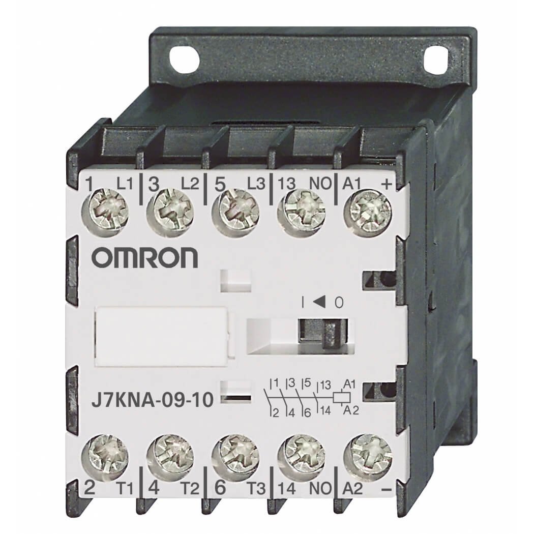J7KNA-09-10-x Contactor, 3-pole, 9 A/4 kW AC3 (20 A AC1) + 1M auxiliary with diode suppressor, 24 VDC - Image 1