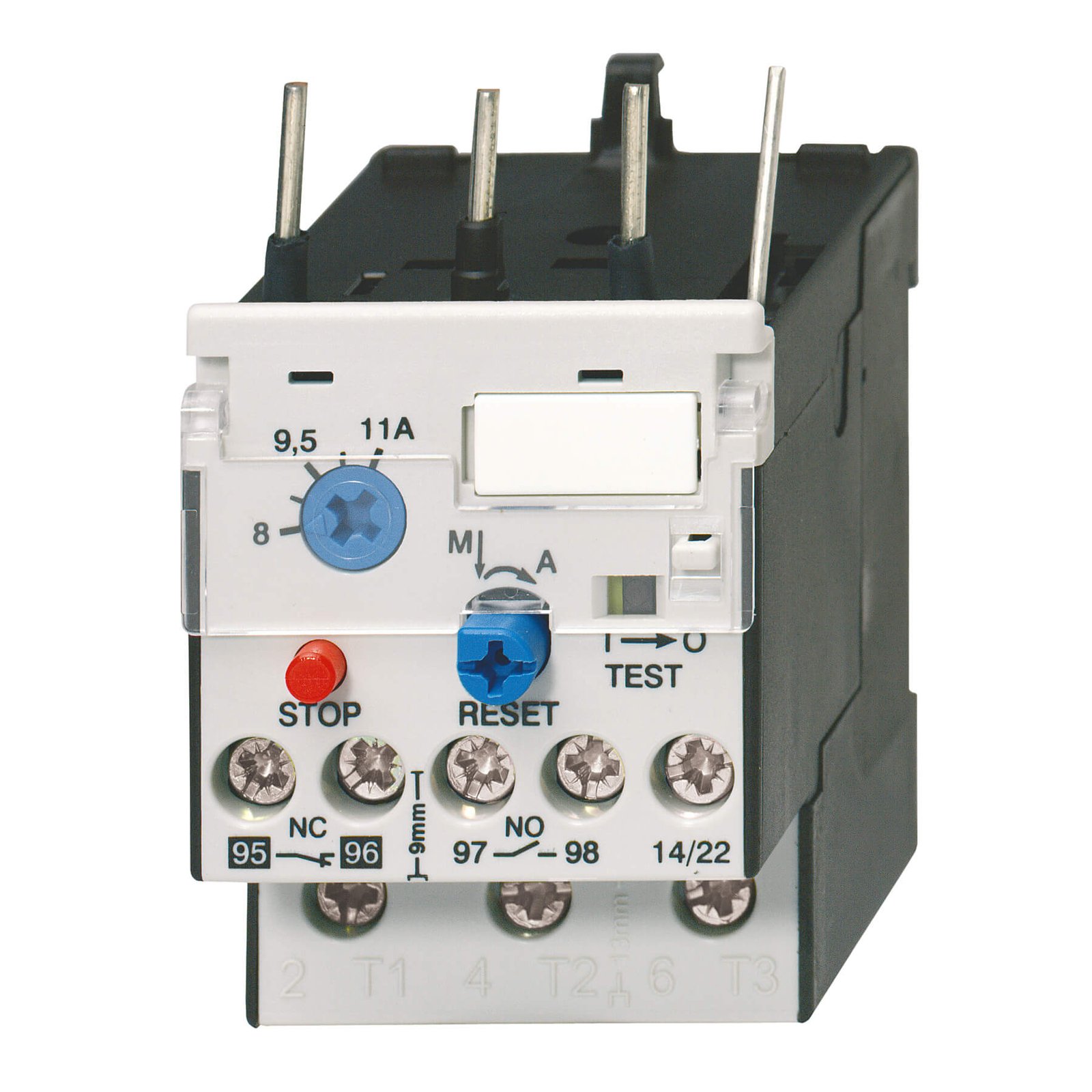 J7TKN-B-x Overload relay, 3-pole, 0.4-0.6 A, direct mounting on J7KN10-40, hand and auto reset - Image 1