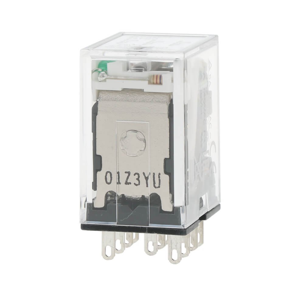 MY3N-DC24 Relay, plug-in, 11-pin, 3PDT, 5 A, mech & LED indicators, label facility, 24 VDC - Image 1