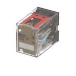 Relay, plug-in, 14-pin, 4PDT, 5 A, mech & LED indicators, coil suppressor, label facility, 24 VDC