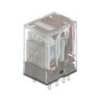 Relay, plug-in, 14-pin, 4PDT, bifurcated contacts, 5 A, mech & LED indicators, label facility, 24 VDC