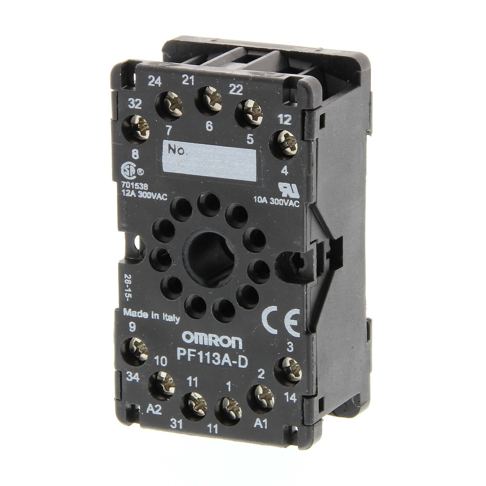 PF113A-D Socket, DIN rail/surface mounting, 11-pin, screw terminals (box clamp) - Image 1