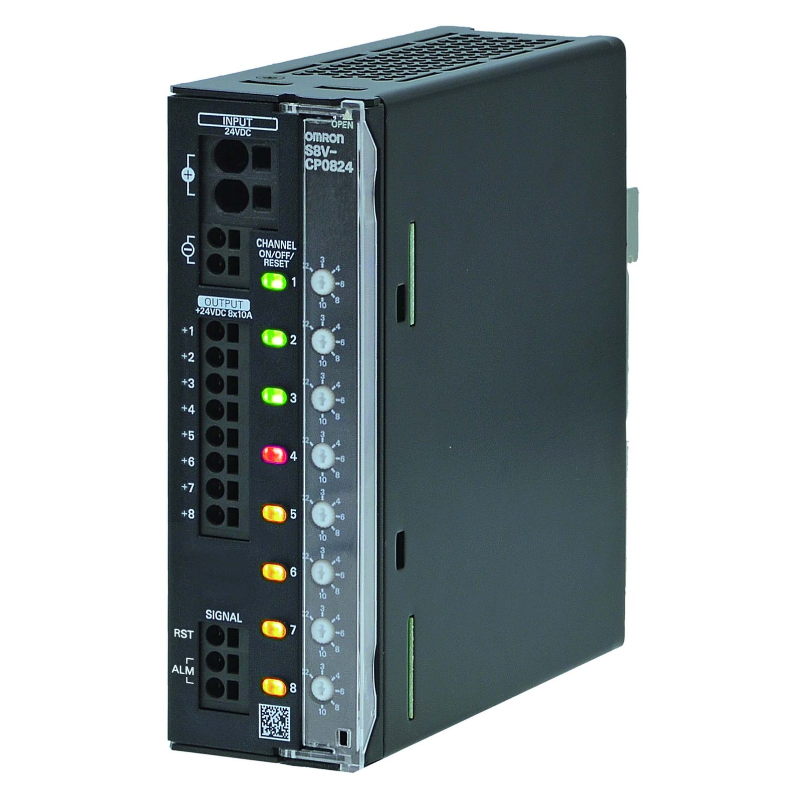 S8V-CP0824 Electronic circuit breaker, 8 channels, max. 10 A per channel, 24 VDC - Image 1