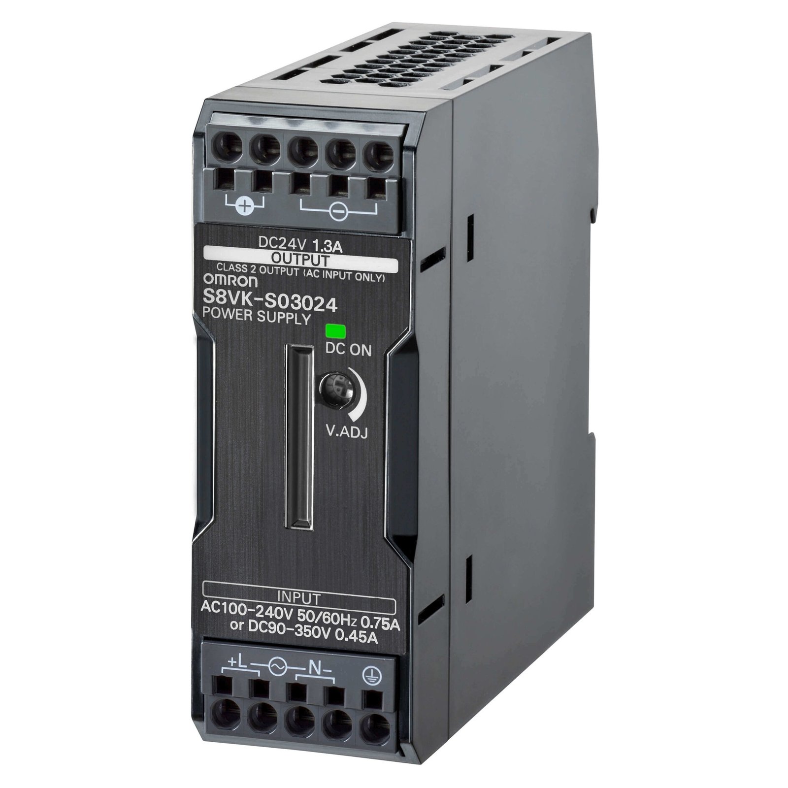 S8VK-S03024 Book type power supply, 30 W, 24 VDC, 1.3A, DIN rail mounting, Push-in terminal, Coated - Image 1