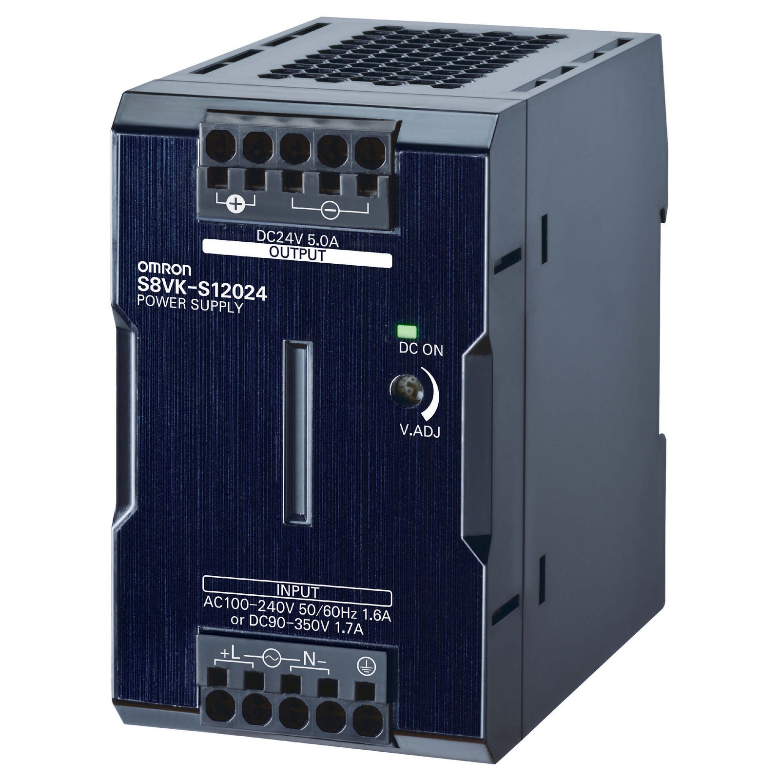 S8VK-S12024 Book type power supply, 120 W, 24VDC, 5A, DIN rail mounting, Push-in terminal, Coated - Image 1