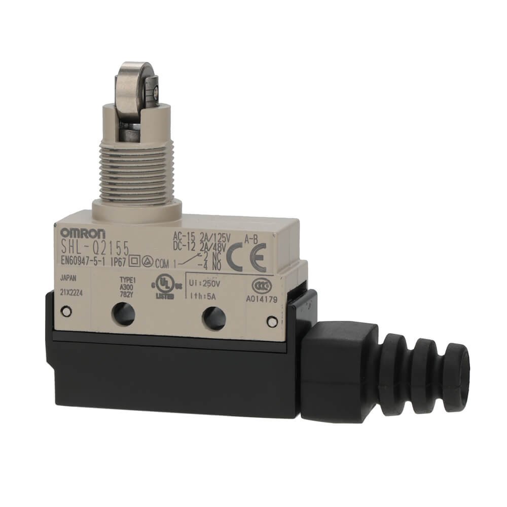 SHL-Q2155 Enclosed switch, panel mount across roller plunger, SPDT,10A - Image 1