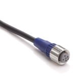 Sensor cable, M12 straight socket (female), 4-poles, A coded, PVC standard cable, IP67, 5 m