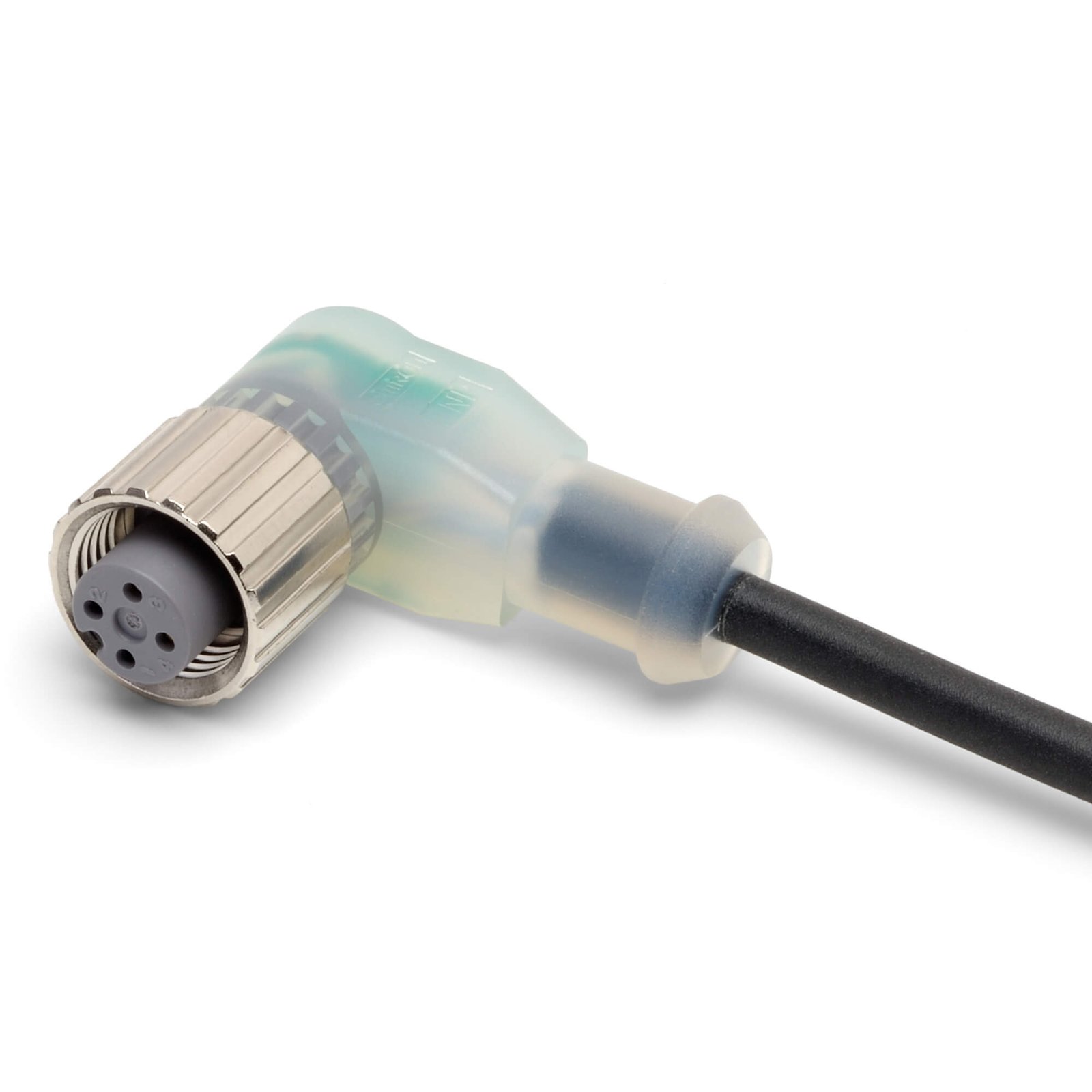 XS2F-M12PVC4AxLED Sensor cable, M12 right-angle socket (female), 4-poles, A coded, PVC fire-retardant cable, with LED indicator (PNP), IP67, 2 m - Image 1
