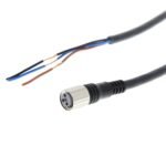 Sensor cable, M8 straight socket (female), 3-poles, PVC robot cable, IP67, 2 m