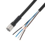 Sensor cable, M8 straight socket (female), 4-poles, PUR fire-retardant halogen free cable, IP67, 10 m