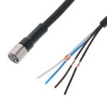Sensor cable, M8 straight socket (female), 4-poles, PUR fire-retardant halogen free cable, IP67, 5 m