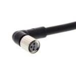 Sensor cable, M8 right-angle socket (female), 3-poles, PVC fire-retardant cable, IP67, 2 m