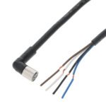 Sensor cable, M8 right-angle socket (female), 4-poles, PVC fire-retardant cable, IP67, 5 m
