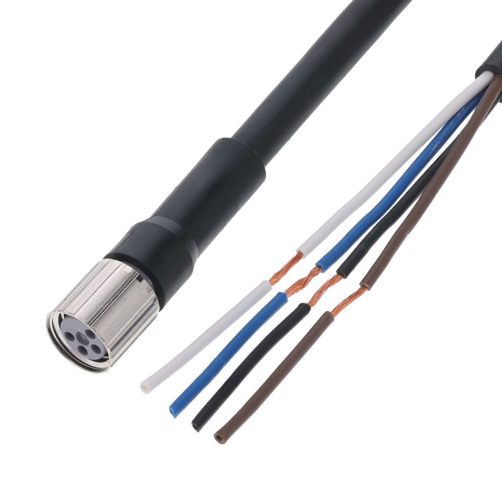 XS3F-M8PVC4S10M Sensor cable, M8 straight socket (female), 4-poles, PVC fire-retardant cable, IP67, 10 m - Image 1
