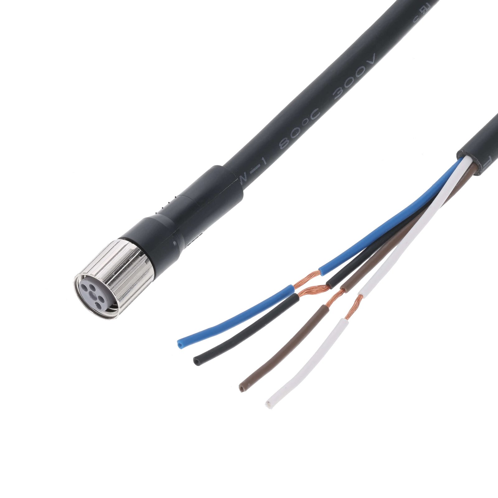 XS3F-M8PVC4S2M Sensor cable, M8 straight socket (female), 4-poles, PVC fire-retardant cable, IP67, 2 m - Image 1