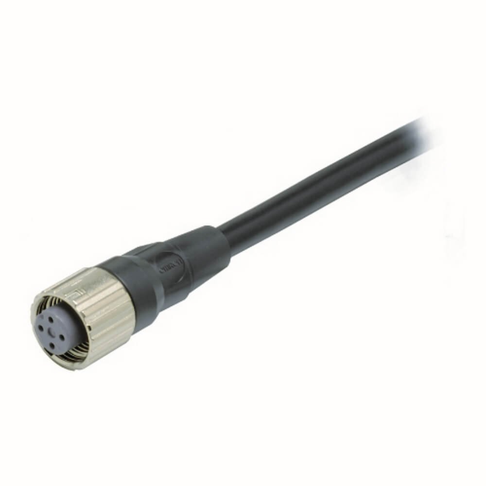 XS5F-D421-x80-Xx Sensor cable, Smartclick M12 straight socket (female), 4-poles, A coded, PVC oil-resistant cable, IP67, 5 m - Image 1