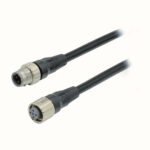 Cable with connectors on both cable ends, Smartclick M12 straight socket (female), Smartclick M12 straight plug (male), 4-poles, A coded, PVC...